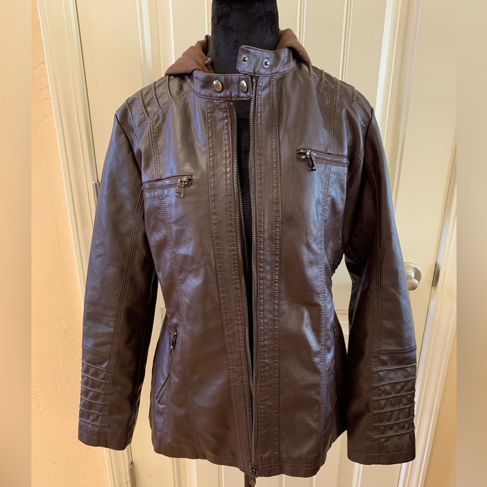 Brand New Tanning Faux Leather Jacket